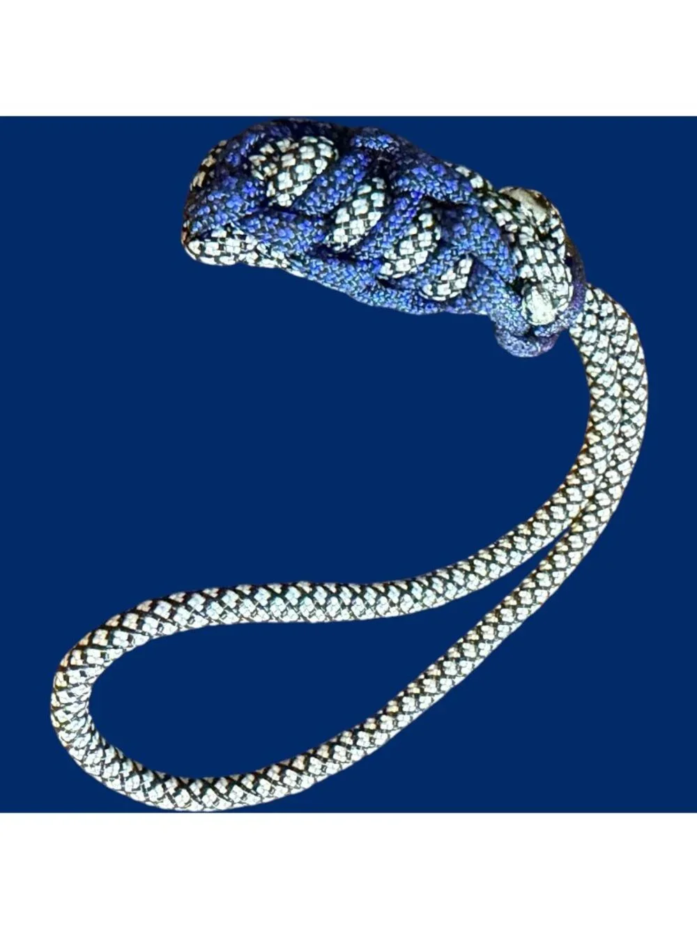 Handcrafted Paracord Knot Knife Lanyard Keychain Zipper Pull Blue Black White